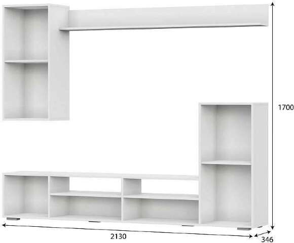 Стенка в гостиную МГС 4, белый/белый глянец Стенка в гостиную МГС 4, белый/белый глянец