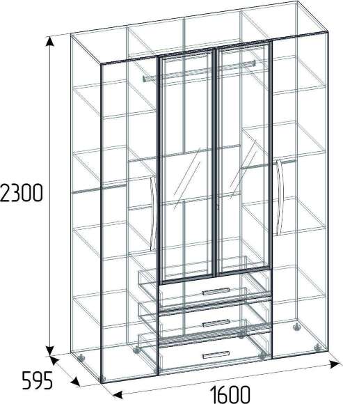 Шкаф для одежды и белья Nature 555 (Глазов) Гаскон Пайн