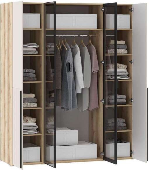 Шкафы Арден 200.2-полки-200.4 витрина-200.2-полки Дуб Делано / Сантьяго софт Шкафы Арден 200.2-полки-200.4 витрина-200.2-полки Дуб Делано / Сантьяго софт