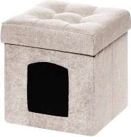 Пуф складной для животных велюр Светло-бежевый