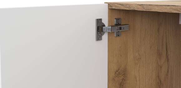 Комод 3 ящика Байкал (со створкой), Дуб Золотой, Белый матовый