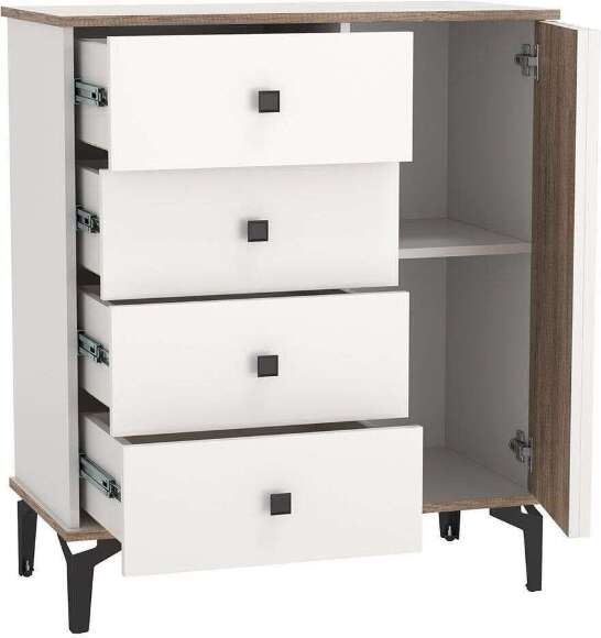 Комод 51.05 Либерти опора h=150мм Белый / Дуб Каньон Комод 51.05 Либерти опора h=150мм Белый / Дуб Каньон