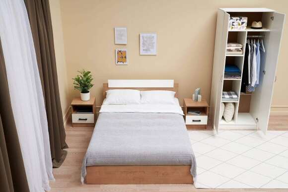 Тумба прикроватная Эко дуб вотан / белый