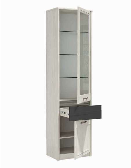 Лиана шкаф-пенал 45.06 Ясень анкор светлый/Графит