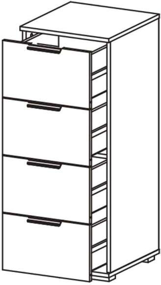 Харди комод узкий Дуб Делано Темный / Супермат Джелато