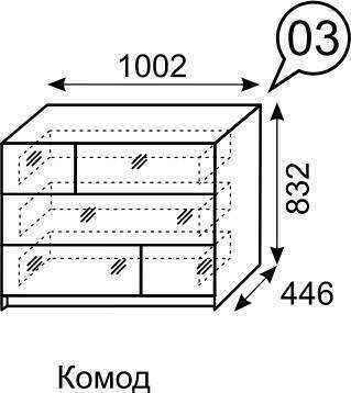 Комод 3 Palermo (Ижмебель) Комод 3 Palermo (Ижмебель)
