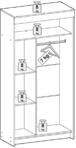 Шкаф-купе Бассо 1000 Дуб Крафт серый/Бетонный камень Шкаф-купе Бассо 1000 Дуб Крафт серый/Бетонный камень