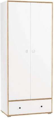 Шкаф для одежды Вуди 13.138, Белый премиум, Дуб Золотой