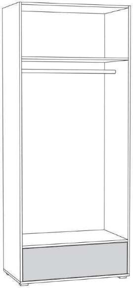 Шкаф для одежды Вуди 13.138, Белый премиум, Дуб Золотой