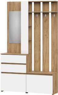 Некст 1 вешалка с зеркалом / Дуб золотой/Белый