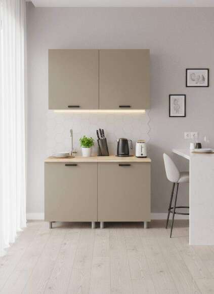 МК Аленушка 1,2м Орешник Матовый Вижен,скоба черный,сонома (без столешницы)