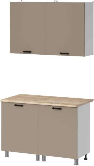 МК Аленушка 1,2м Орешник Матовый Вижен,скоба черный,сонома (без столешницы)