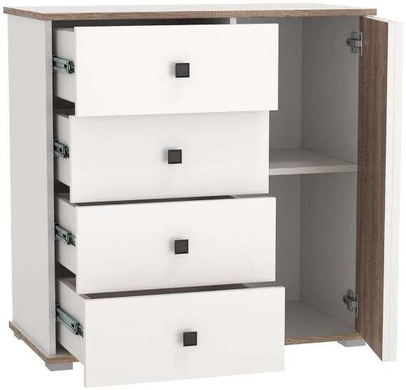 Комод 51.05 Либерти опора h=20мм Белый / Дуб Каньон