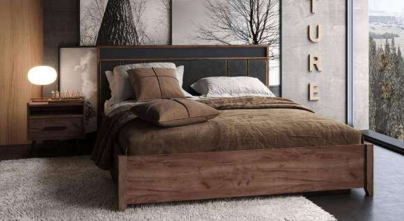 Кровать 140х200 NATURE Люкс 308 Крафт (Глазов) с основанием из металла Кровать 140х200 NATURE Люкс 308 Крафт (Глазов) с основанием из металла