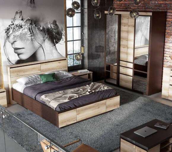 Кровать 160х200 Берген (Арника) Дуб Делано