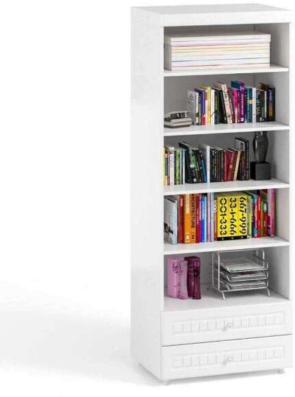 Шкаф-стеллаж с ящиками (гл.410) Монако МН-51 белое дерево Шкаф-стеллаж с ящиками (гл.410) Монако МН-51 белое дерево