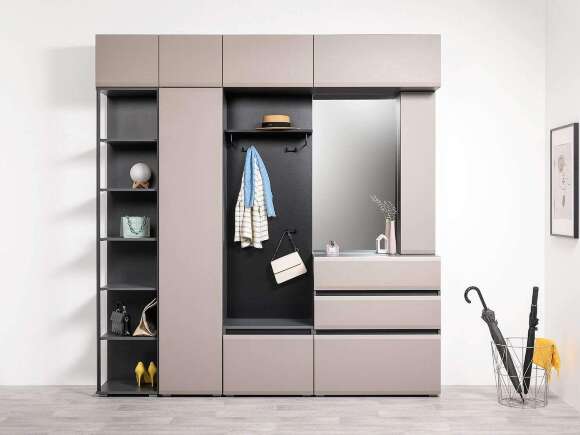 Сидней прихожая комплект 4 Антрацит / Капучино Сидней прихожая комплект 4 Антрацит / Капучино