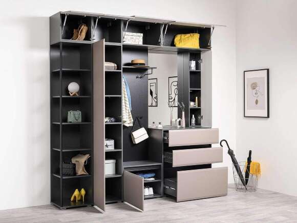 Сидней прихожая комплект 4 Антрацит / Капучино Сидней прихожая комплект 4 Антрацит / Капучино