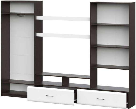 Стенка в гостиную МГС 7, венге/белый глянец