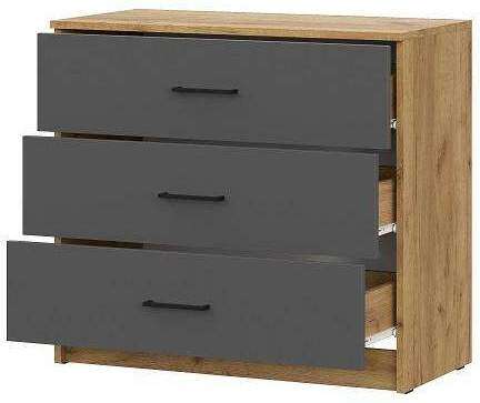 Комод Вена КМ 101, Дуб золотой, Графит серый Комод Вена КМ 101, Дуб золотой, Графит серый