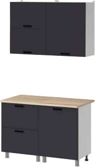 МК Аленушка 1,2м с ящ.в 2 Магнолия Сталь,скоба черный,сонома МК Аленушка 1,2м с ящ.в 2 Магнолия Сталь,скоба черный,сонома