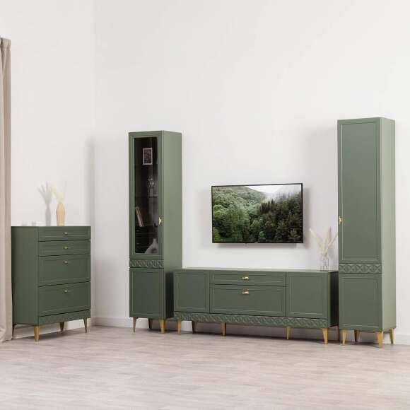 Гостиная Марион-1 Дымчатый зеленый / Олива шагрень Гостиная Марион-1 Дымчатый зеленый / Олива шагрень