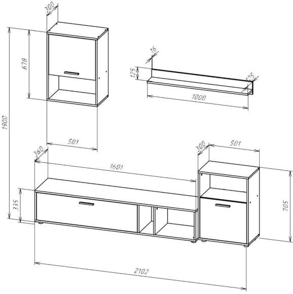 Гостиная Rock дуб гранж песочный