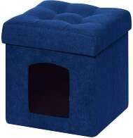 Пуф складной для животных велюр Синий