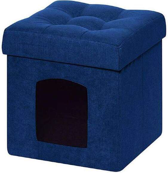 Пуф складной для животных велюр Синий