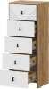 Комод 5 ящиков Байкал, Дуб золотой, Белый матовый