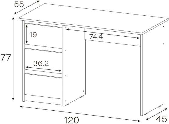 Стол письменный Айден серый