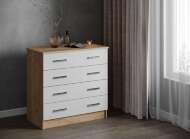 Комод Катрин-3 (ТЭКС) Белый / Дуб Крафт золотой