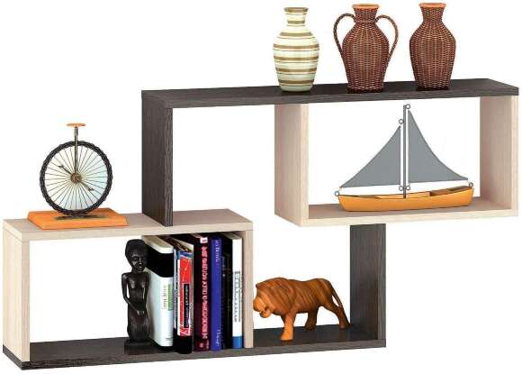 Полка навесная ПН-3, венге/ясень анкор светлый Полка навесная ПН-3, венге/ясень анкор светлый