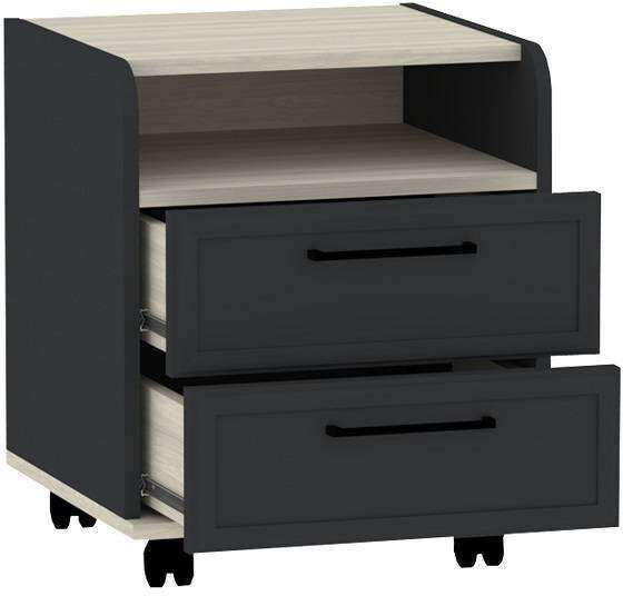 Тумба офисная Аурелио 94, Антрацит-Блеквуд Сатиновый