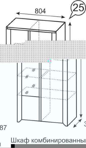 Шкаф комбинированный Твист 25 Ижмебель Шкаф комбинированный Твист 25 Ижмебель