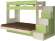 Карамель 75-01 Кровать-чердак Зеленый / Бодега светлый / Велюр Коричневый