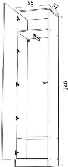 Шкаф-пенал Роджина (Графит)