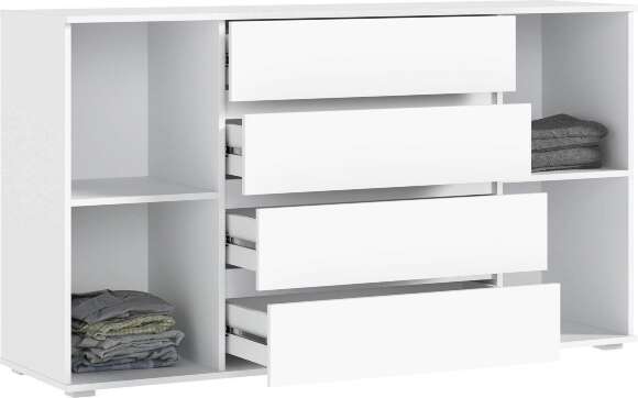 Марвэл Комод 2 двери 4 ящика (1600) (Браш Вайт, Белый) Марвэл Комод 2 двери 4 ящика (1600) (Браш Вайт, Белый)