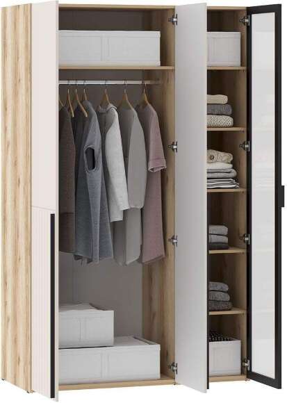 Шкафы Арден 200.4-200.2 витрина-полки Дуб Делано / Сантьяго софт Шкафы Арден 200.4-200.2 витрина-полки Дуб Делано / Сантьяго софт