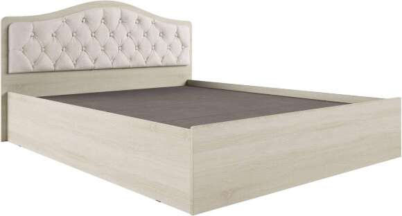 Кровать с настилом ЛДСП Дели 160х200, дуб молочный/карамель