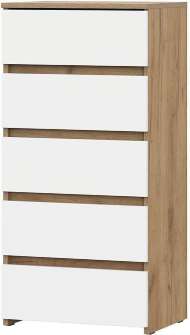 Некст 1 комод 5 ящиков / Дуб золотой/Белый