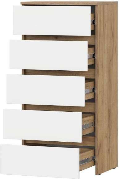 Некст 1 комод 5 ящиков / Дуб золотой/Белый