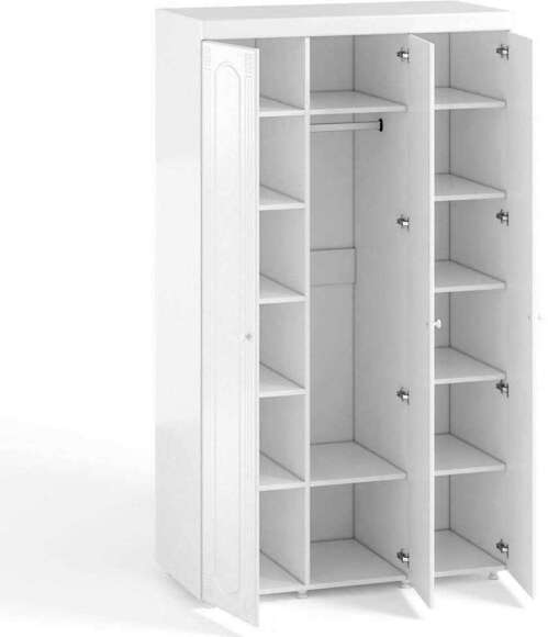 Шкаф 3-х дверный с зеркалом Афина АФ-54 белое дерево