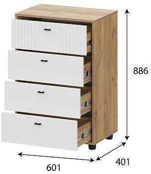 Комод 4 ящика Милан (SV-Мебель) Белый Комод 4 ящика Милан (SV-Мебель) Белый