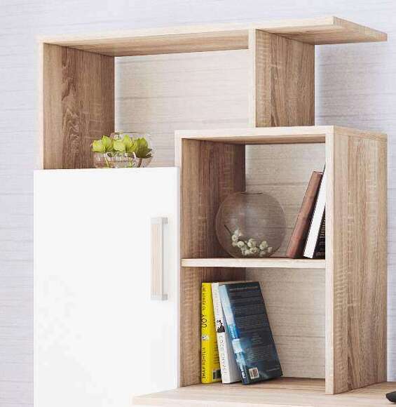 Компьютерный стол Квартет-7 (Дуб сонома/белый) ТЭКС