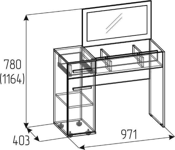 Стол туалетный Норвуд 43 Глазов-мебель Стол туалетный Норвуд 43 Глазов-мебель