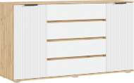 Марвэл Комод 2 двери 4 ящика (1600) (Браш Вайт, Дуб Крафт)
