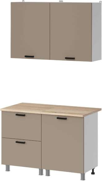 МК Аленушка 1,2м с ящ. Орешник Матовый Вижен,скоба черный,сонома