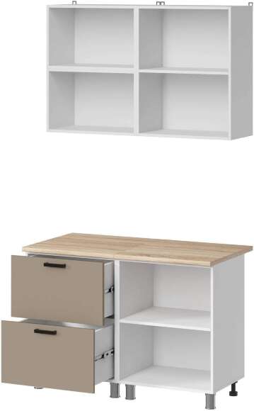 МК Аленушка 1,2м с ящ. Орешник Матовый Вижен,скоба черный,сонома