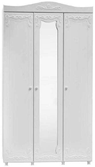 Шкаф 3-х дверный с зеркалом Италия ИТ-54 белое дерево Шкаф 3-х дверный с зеркалом Италия ИТ-54 белое дерево